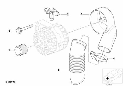 Air channel for BMW 8 Series E31 (OEM 12311747565). Genuine BMW.