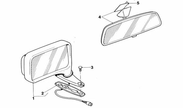 Espejo retrovisor derecho OEM 51162165802 para BMW Serie 3 E30. Original BMW.