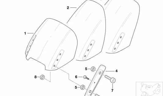 Paramento izquierdo OEM 46637661885 para motos BMW R 1150 RT, R 850 RT. Original BMW Motorrad.