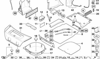Red de almacenamiento para BMW Serie 5 E60, E60N (OEM 51476951788). Original BMW