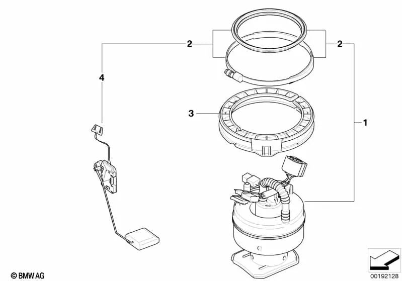 Riparazione del coperchio della flangia per BMW E82, E88, E90, E92, E93 (OEM 16117194201). BMW originale