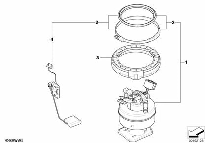 Riparazione del coperchio della flangia per BMW E82, E88, E90, E92, E93 (OEM 16117194201). BMW originale