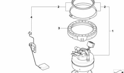 Sensor de nivel de combustible derecho OEM 16117248294 para BMW E90, E90N, E92, E92N, E93, E93N. Original BMW.
