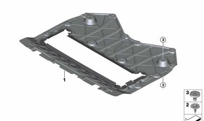Cubierta inferior del motor OEM 51758060098 para BMW F91, F92, F93 M8 Competition. Pieza original BMW.