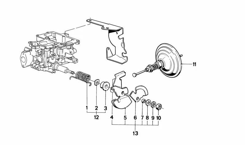 Unidad de control válvula mariposa OEM 13111276653 para BMW E21 y E30. Original BMW.