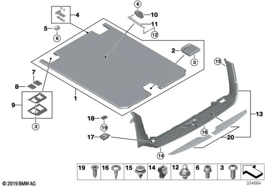 Top Teter Cover pour la série BMW 5 F11, F11n (OEM 51477278362). BMW d'origine