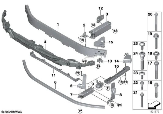 Front Left Bracket Adapter for BMW 2 Series U06, X1 U11, U12 (OEM 51119477411). Original BMW