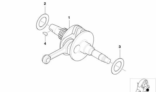 Cigüeñal OEM 11117663101 para motos BMW C1 (1999-2003). Original BMW Motorrad.