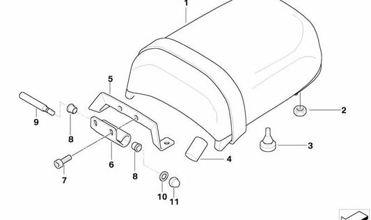 Pieza distanciadora OEM 52537676192 para motos BMW R 1200 C Montauk (259C). Original BMW Motorrad.