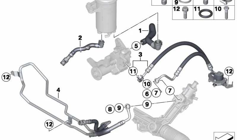 OEM Return Pipe 32416793665 for BMW E70, E71, F15, F16. Genuine BMW