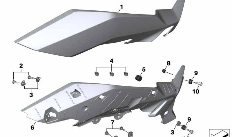 Rechte Innenverkleidung OEM 46638394382 für BMW Motorrad S 1000 XR, M 1000 XR. Original BMW Motorrad.