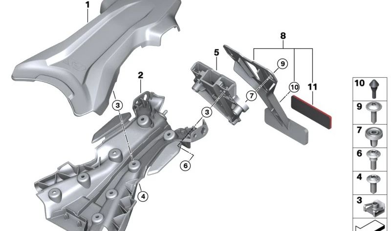 Soporte básico OEM 63267108173 para motos BMW S 1000 R, S 1000 RR, M 1000 RR, F 850 GS, F 900 GS... y más. Original BMW Motorrad.