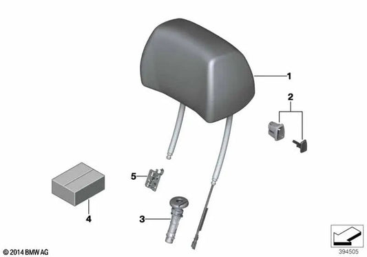 Guia de encosto de cabeça com trava para BMW F33, F83, E60, E61N, F06, F12, F13, E70, E71 (OEM 52109158863). BMW originais.