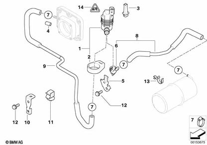 Tubería de ventilación del depósito para BMW X5 E53 (OEM 13907502682). Original BMW.