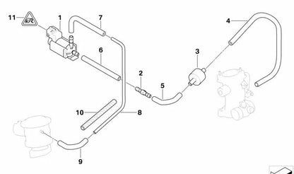 Manguera de forma para BMW Serie 5 E39, E60, E61N, Z8 E52 (OEM 11727837592). Original BMW