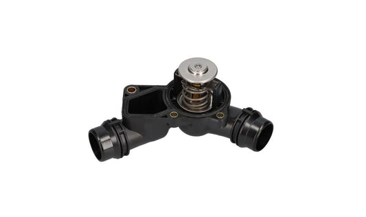 Thermostat Housing with Thermostat OEM 11531437040 for BMW E36, E46, E39, E60, E61, E38, E65, E66, E83, E53, Z3, E85. Genuine BMW.