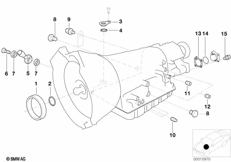 O-ring para BMW 3 E36 Series, 5 E34 Series, E39 (OEM 24341219554). BMW original.