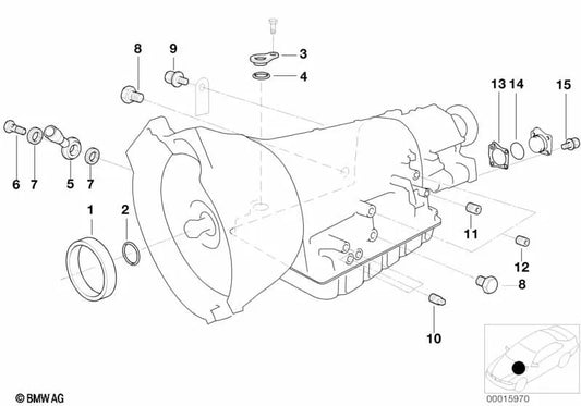 O-ring para BMW 3 E36 Series, 5 E34 Series, E39 (OEM 24341219554). BMW original.