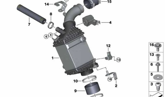 Soporte para conducto del refrigerante OEM 17518091534 para BMW X5 F95 y X6 F96. Original BMW.