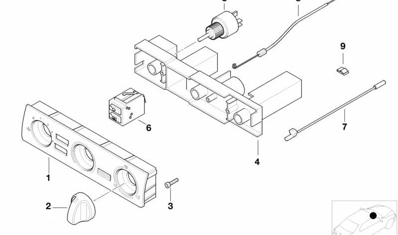Base soporte calefacción OEM 64116915332 para BMW E46. Pieza original BMW.