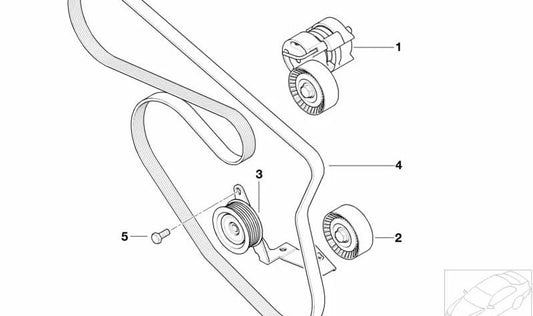 Correa poli V OEM 11287631811 para BMW E81, E82, E87, E88, E46, E85. Original BMW.