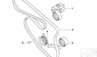 Striated Trapezoidal Correa 11287631810 for BMW E81, E82, E87, E88, E46, E90, E91, E92, E93, E60, E84, E83, E85. Original BMW.