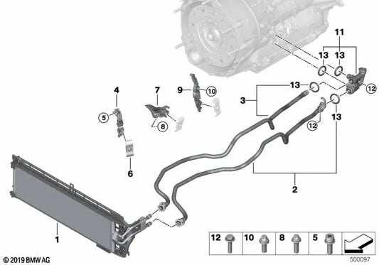 Getriebeölkühlerrohr - Rückkehr für BMW G01, G01N, G08, G08N, G02, G02N (OEM 17228672936). Original BMW.