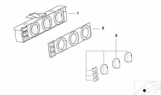 Unidad de control de aire acondicionado OEM 64116916655 para BMW E39 (520d, 520i) con motores M47 y M52. Compatible con versiones manuales y automáticas. Original BMW.