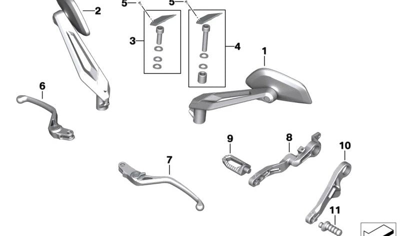Pieza intermedia OEM 35218405790 para motos BMW R1200GS, R1250GS, R1200GS Adventure, R1250GS Adventure. Original BMW Motorrad.