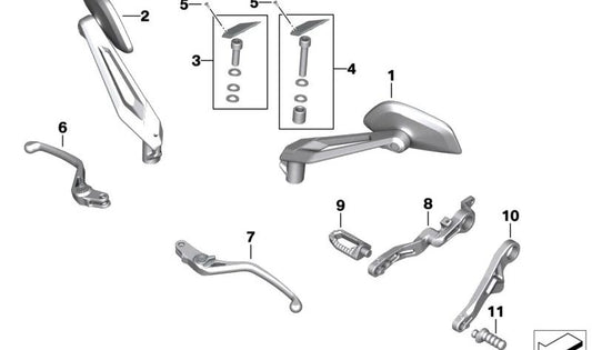 Pieza del pedal de cambio OEM 23418405794 para motos BMW R 1200 GS, R 1250 GS, R 1200 GS Adv., R 1250 GS Adv. Original BMW Motorrad.
