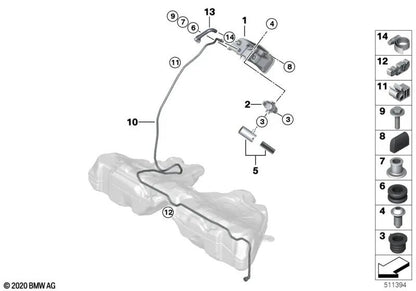 Aktivkarbonfilter für BMW F07, F10, F12, F13, F07N, F12N, F13N (OEM 16137245541). Original BMW