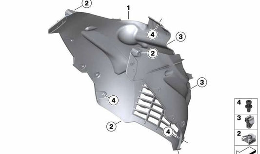 Guarnição do radiador OEM 46638558258 para motocicletas BMW C 400 GT (K08). Originais BMW Motorrad.