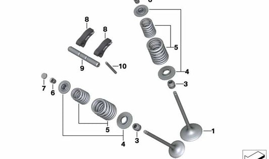 Juego de platillos de muelle de válvula OEM 11349444424 para motos BMW R1250GS, R1250GS Adventure, R1250RT, R1250R, R1250RS. Original BMW Motorrad.