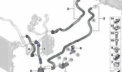 OEM progress refrigerant hose 64219317614 for BMW G30, G31, G38, G32, G11, G12. Original BMW.
