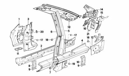 Tapa de Cierre Izquierda para BMW Serie 3 E30 (OEM 51711916123). Original BMW