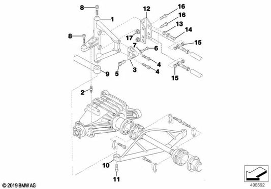 Transversalunterstützung für BMW 3 E46, F30, F80 (OEM 33332483482). Original BMW