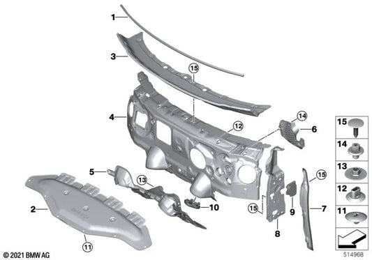 Für den linken Seitenrahmen für BMW U06 (OEM 51487952079) versiegelt. Original BMW.