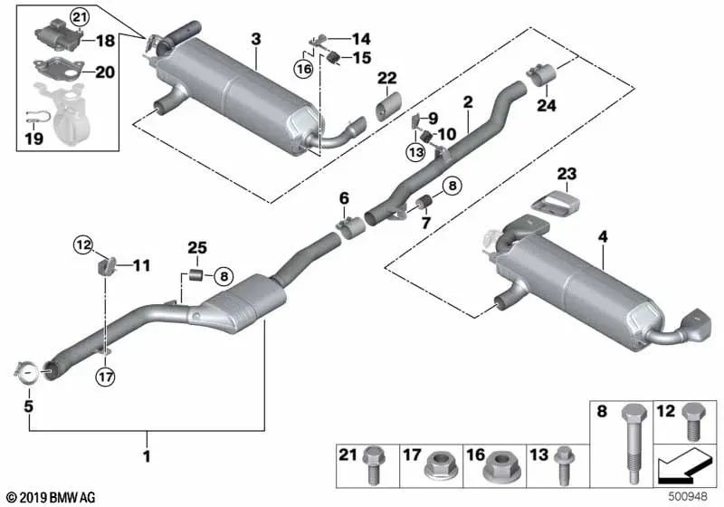 Vibration damper for BMW G32, G32N 6 Series G11N, G12N 7 Series (OEM 18309844620). Original BMW.