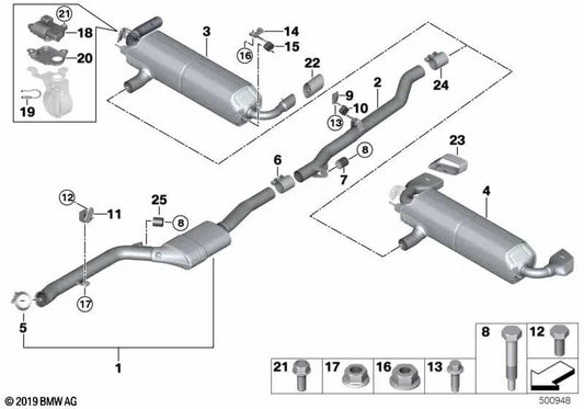 Vibration damper for BMW G32, G32N 6 Series G11N, G12N 7 Series (OEM 18309844620). Original BMW.