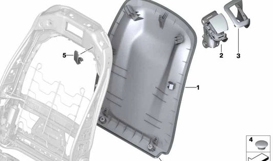 Tapa embellecedora izquierda OEM 52208494777 para BMW X7 G07 y G07N. Original BMW.