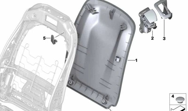 Tapa embellecedora tornillo OEM 52107942436 para BMW G14, G15, G07. Original BMW.