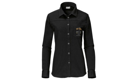 Camisa vaquera mujer OEM 76617109913 para BMW Motorrad (todos los modelos). Diseño "Air-cooled" con logo BMW en pecho y espalda. Original BMW Motorrad.