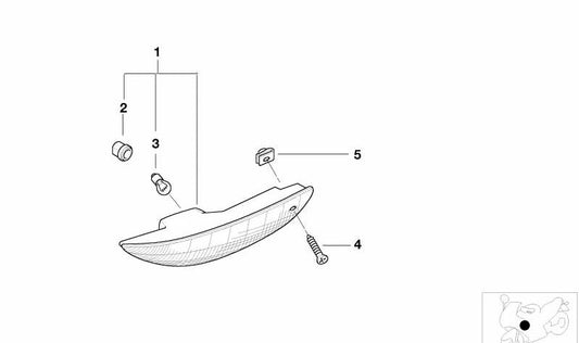 OEM Left Front Management Indicator 63137678005 for bmw K1200rs motorcycles, K1200lt. Original BMW Motorrad.
