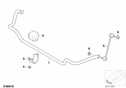Estabilizador delantero para BMW Serie 3 E46 (OEM 31351097178). Original BMW