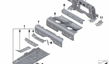 Chapa de fondo trasera OEM 41127069343 para MINI R50, R53. Original MINI.