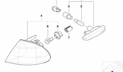 Portalámparas para BMW Serie 3 E46 (OEM 63138380211). Original BMW