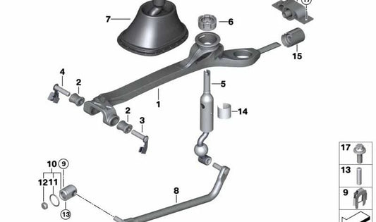 OEM gear lever label 25117619206 for BMW F20, F21, F22, F23, F87, F30, F31, F34, F80, F32, F33, F36, F82, F83. Original BMW.