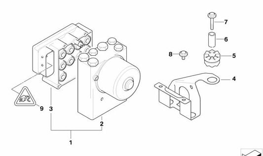 ABS MODULE SUPPORT 34511164362 FOR BMW E36, Z3. Original BMW.