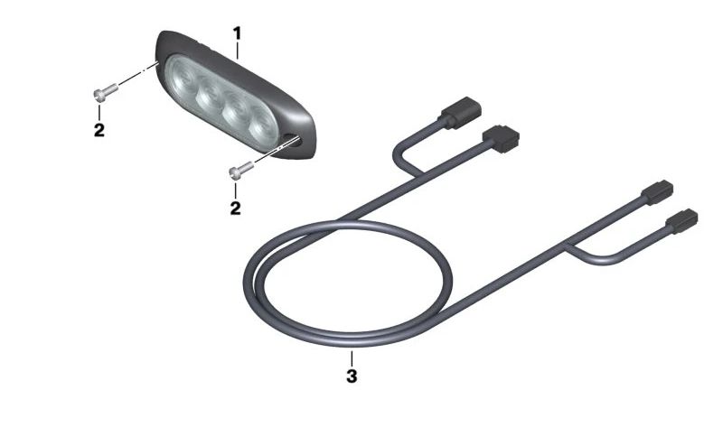 Cableado delantero para luces intermitentes de emergencia OEM 61128409656 para BMW Motorrad R1200RT (K52), R1250RT (K52), modelos compatibles. Original BMW Motorrad.