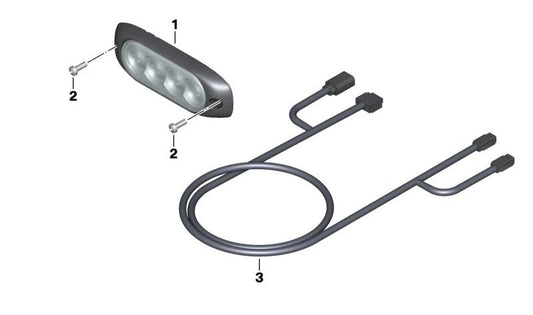 Cablaggio anteriore per luci di lampeggiamento di emergenza 61128409656 per BMW Motorrad R1200RT (K52), R1250RT (K52), modelli compatibili. BMW MOTORAD originale.